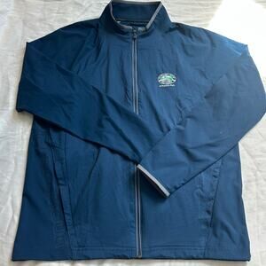 Under Armour Navy, Full Zip Up William J. Devine Golf Course Golf Rain Jacket- L